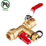 Water Heater Valve Kit 3/4" NPT Tankless Water Heater Service Valve Kit w/ Pressure Relief Valve (Lead Free)