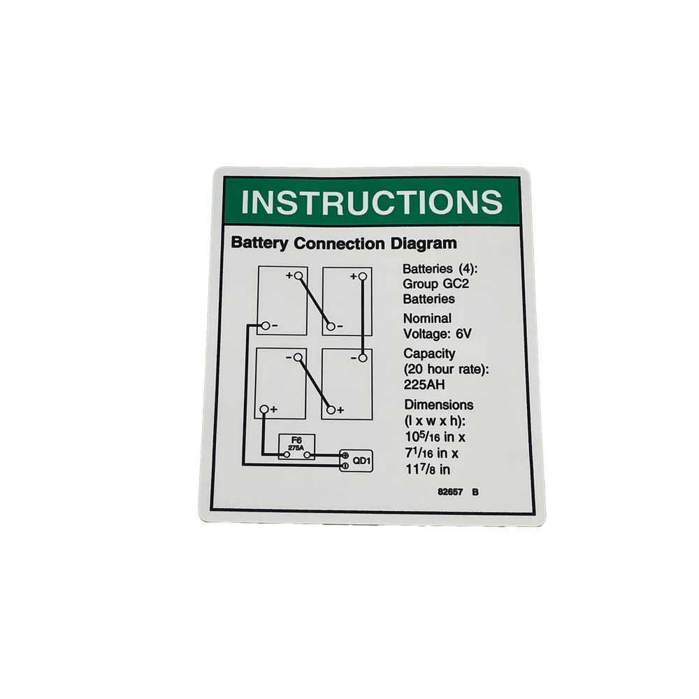 Genie Decal, Instruct, Battery Connect 82657GT