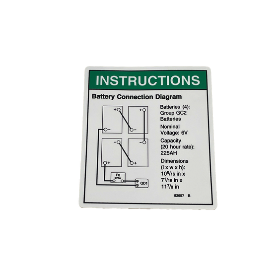 Genie Decal, Instruct, Battery Connect 82657GT