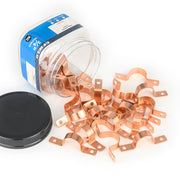 Pro 30 Pack 3/4" Copper Pipe Straps, Two Hole