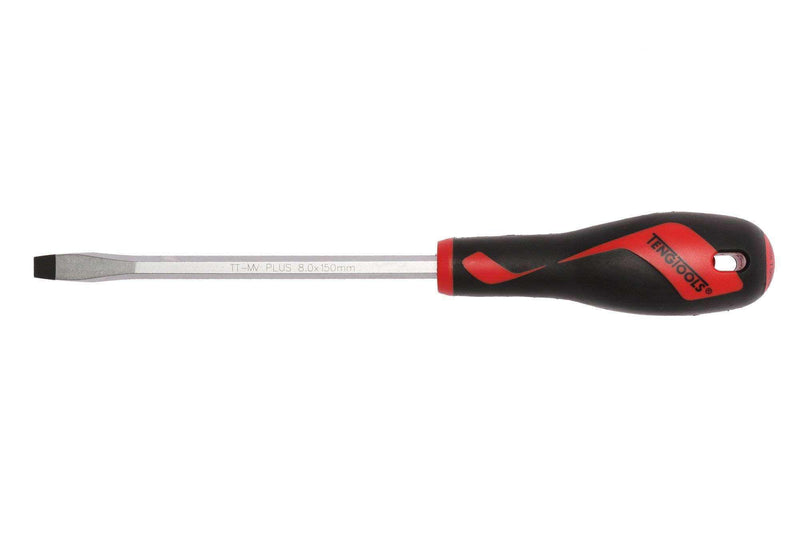 Teng Tools 8mm / 5/16 Inch x 150mm / 5.9 Inch Long Flat Type Slotted Head Screwdriver - MD934N