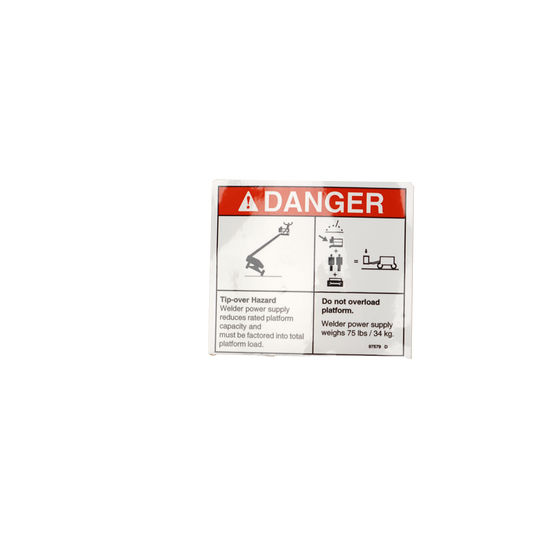 Genie Danger Tip-Over Welder Decal 97579GT