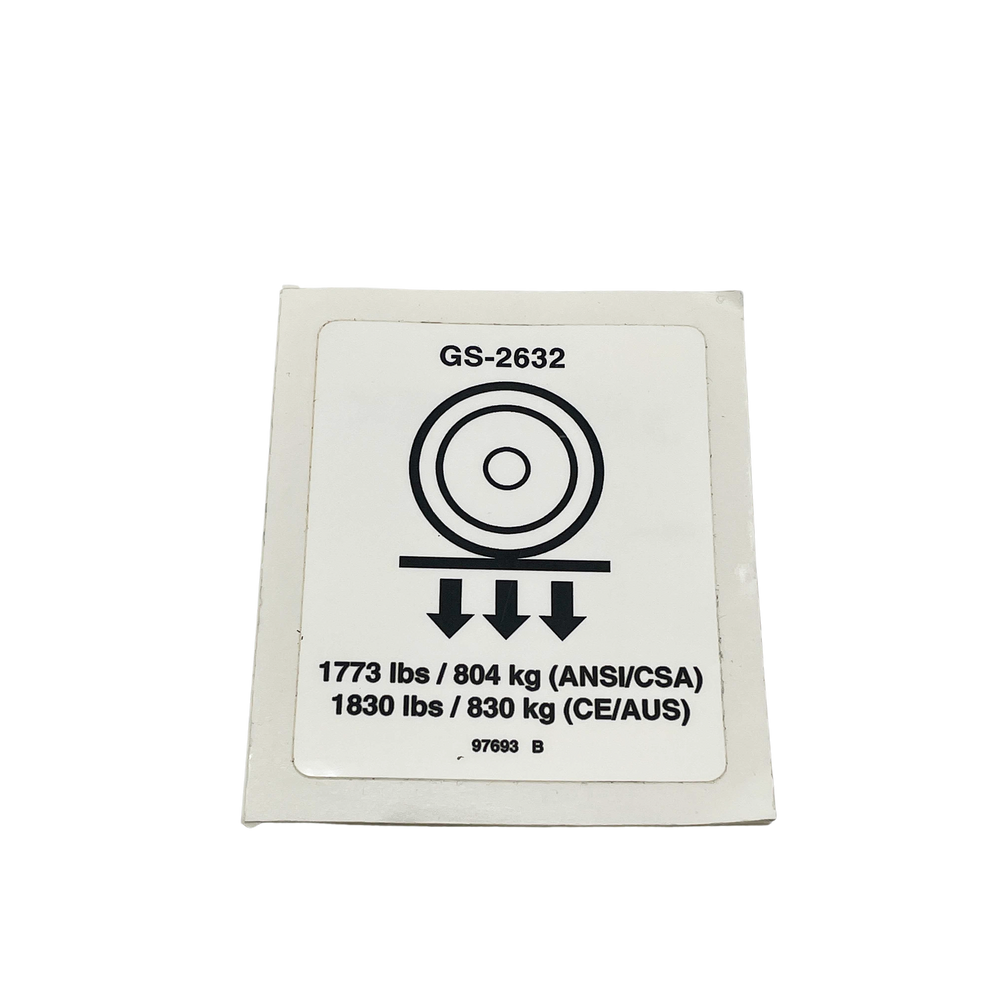 Genie Wheel Load Decal Label 97693GT