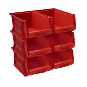 Red Bins, 6in x 7.8in x 15.4in, 6 Pack - 9859-7-02 product image