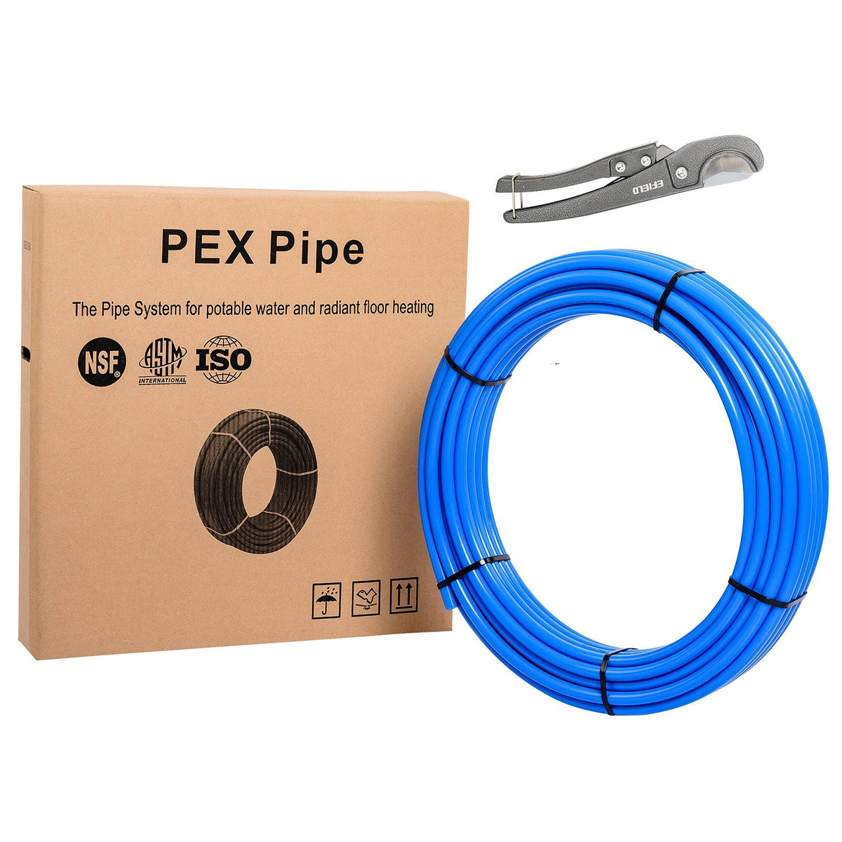 1/2" 100ft PEX-B Pipe (Blue & Cutter)