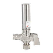 10 Pcs 1/4 Turn PEX-A Cold Expansion Stop Angle Valve, 1/2" PEX Expansion x 3/8" OD With Stainless Steel Water Hammer Arrestor, Chrome Plated Brass