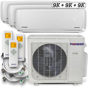 Triple 27,000 BTU 2.25-Ton 23.5 SEER2 Multi (3) Zone Wall Mount Air Conditioner Heat Pump 230-Volt