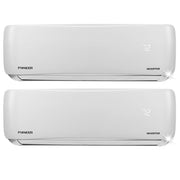 Dual 24000 BTU 2-Ton 21 SEER2 Multi (2) Zone Wall Mount Air Conditioner Heat Pump 230-Volt
