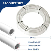 3/4" 200ft PEX-B Pipe (White & Cutter)