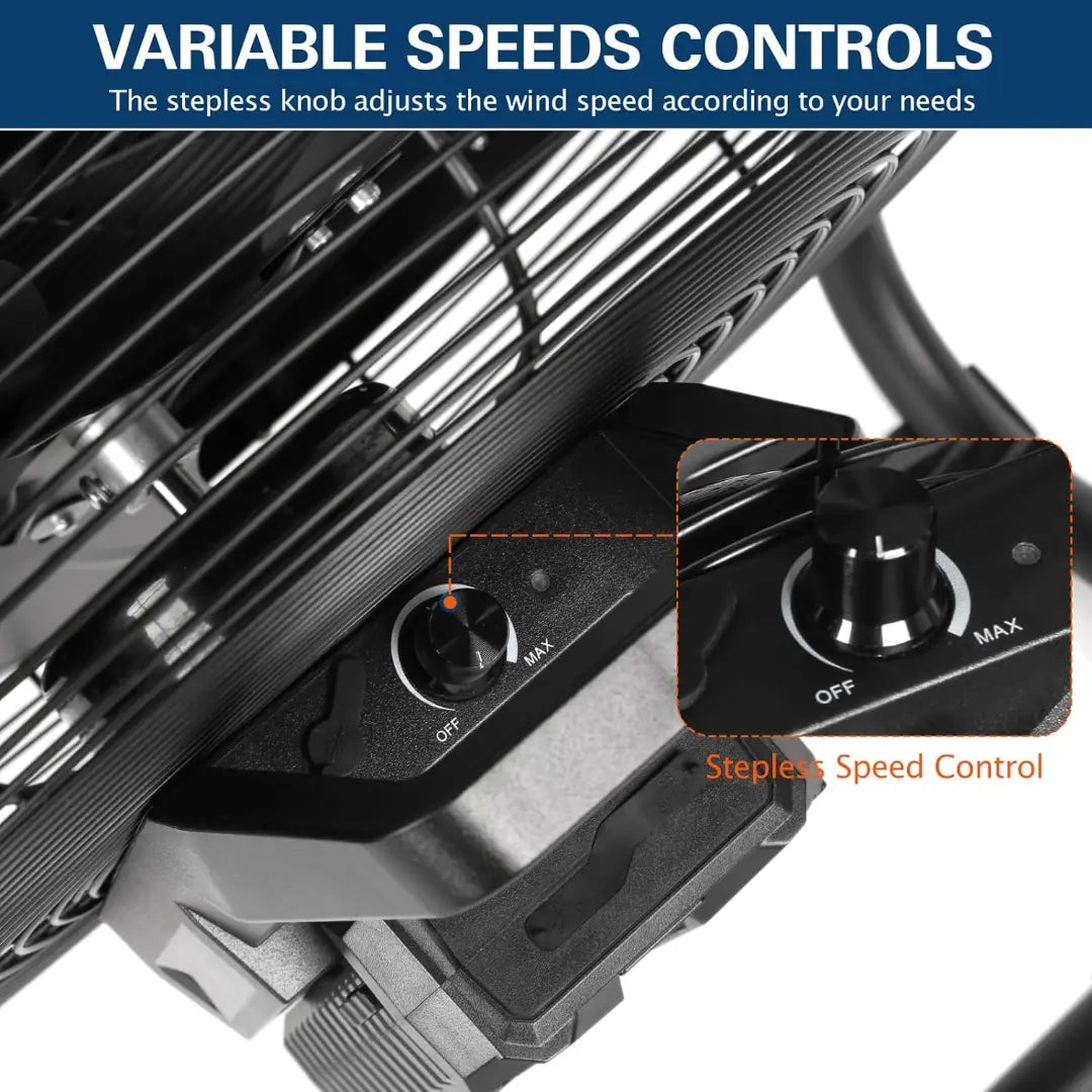 BILT HARD 16 Inch Outdoor Portable Misting Fan, Battery Operated Misting Fan with 15600mAh Detachable Battery & Misting Function, Outside Rechargeable Portable Floor Fan