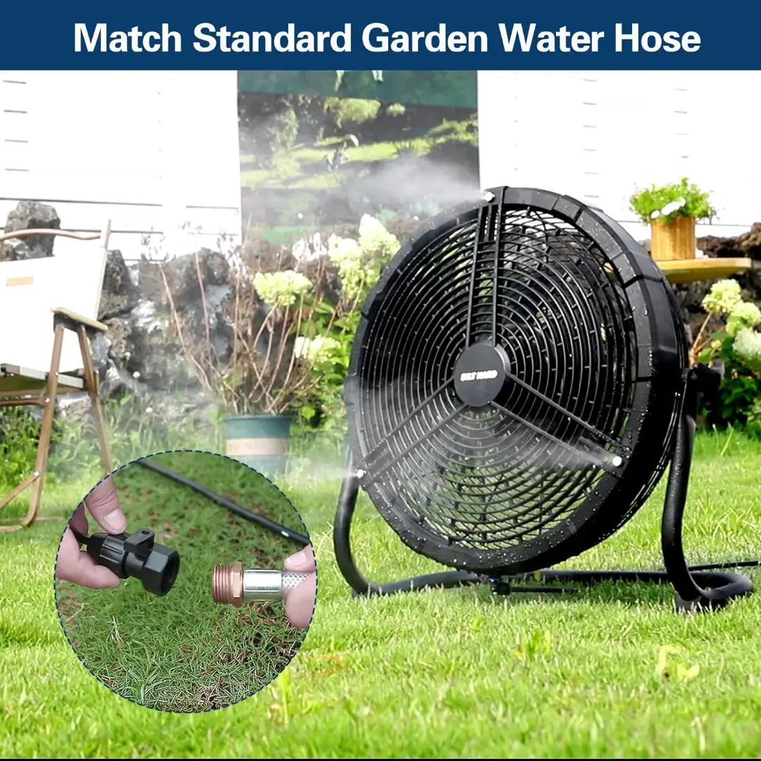 BILT HARD 16 Inch Outdoor Portable Misting Fan, Battery Operated Misting Fan with 15600mAh Detachable Battery & Misting Function, Outside Rechargeable Portable Floor Fan