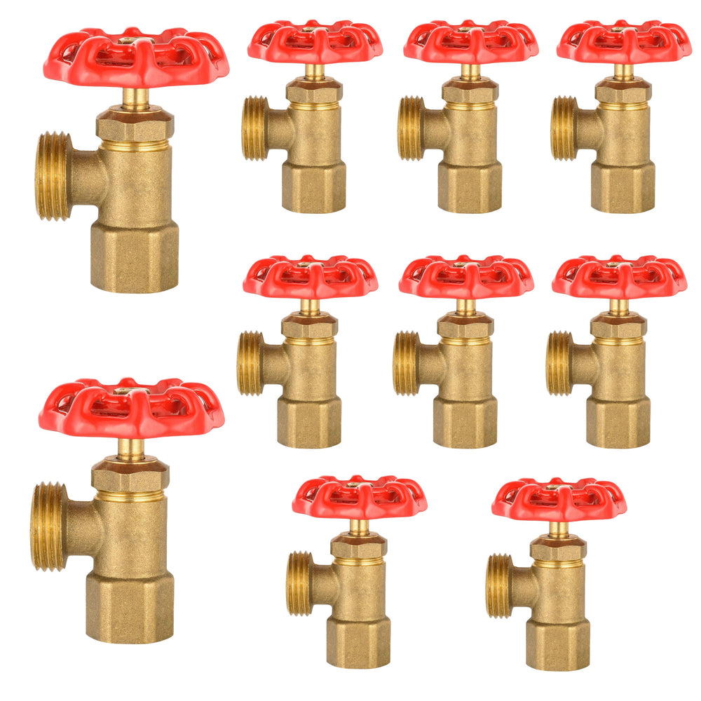 10 Pcs 3/4" FIP x 3/4" MHT Boiler Drain Valve, Multi-Turn