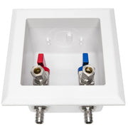 1/2" PEX Crimp (F1807) Inlet, Faucet Outlet Box, with Installed 1/4 Turn Ball Valve