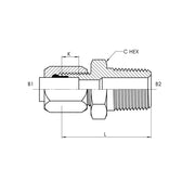 C2404-06-04 | 06 BT - 04 MP Adapter Straight, Carbon Steel