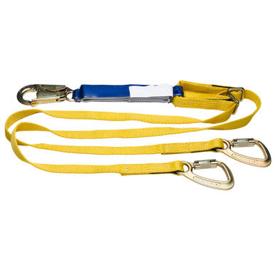 C411302 DeCoil TwinLeg Lanyard (1" web, Snaphook and 3/4" Carabiners)-6 Ft Adj by Werner