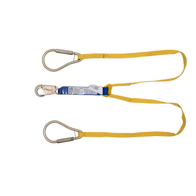 C411400 DeCoil TwinLeg Lanyard (1" web, Snaphook and 2" Carabiners) - 6 Ft by Werner
