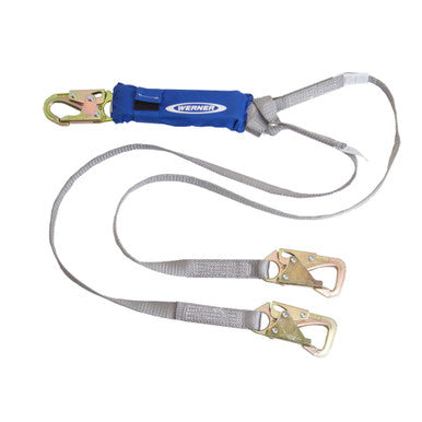 C411701 DeCoil TwinLeg Lanyard (1" web, Snaphook and Tieback Snaphooks) - 6 Ft by Werner