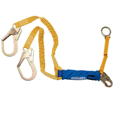 C446200 DeCoil Stretch Twinleg Lanyard w/D-Ring Extender (Snaphook/Rebar Hooks) - 6 Ft by Werner