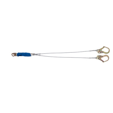 C461200 DeCoil Twinleg Lanyard (Cable, Snaphook and Rebar Hooks) - 6 Ft by Werner