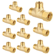 10 Pcs 3/8" Compr. x 3/8" Compr. x 3/8" Brass Tee Adapter