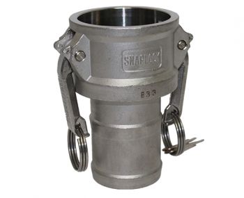 C-050-SS316 | Part C - Coupler - 1/2" Female Coupler x 1/2" Hose Shank, 316SS