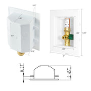 10 Pcs 1/2" Push Fit Inlet, Ice Maker Outlet Box, with Copper Water Hammer Arrestor