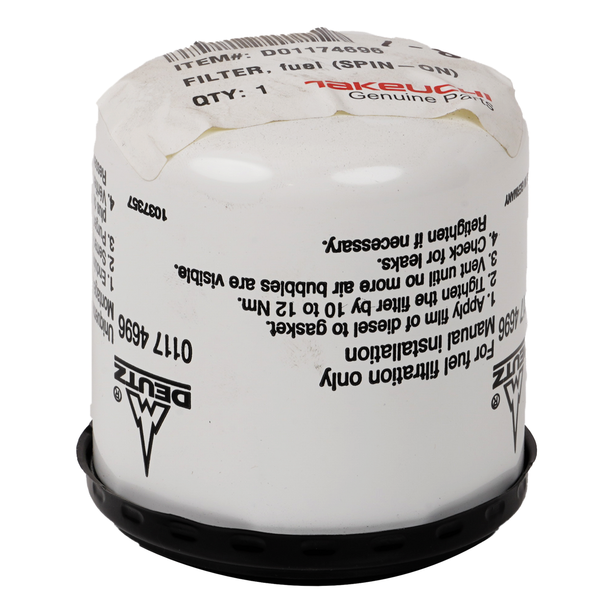 Takeuchi Fuel Filter (Spin-On) D01174696