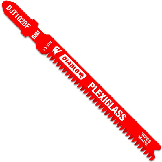 Diablo DJT102BF5 3-5/8 in. 13 TPI Bi-Metal T-Shank Jig Saw Blades for Plexiglass (5-Pack)