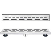 Linear Shower Drain 24" with Removable Grate, Brushed Polished 304 Stainless Steel Shower Drain