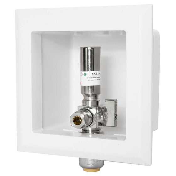 10 Pcs 1/2" Push Fit Inlet, Dishwasher Outlet Box, with Stainless Steel Water Hammer Arrestor