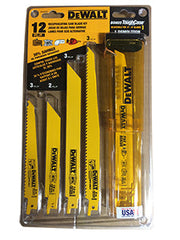 DeWALT 12 Piece Bi-Metal Reciprocating Saw Blade Set w/ Telescoping Case