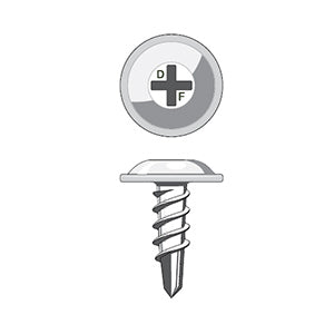 Durafast #10 X 3/4" Wafer Head, Zinc Self Drill Drywall Screw [BULK]