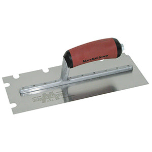 EIFS Stainless Steel Notch Trowel-1/2 X 1/2 X 2 'U' w/Curved DuraSoft® Handle