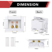 1/2" PEX Crimp (F1807) Inlet, Washing Machine Outlet Box, Single Control Valve, Copper Water Hammer Arrestor