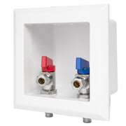 1/2" PEX Crimp (F1807) Inlet, Faucet Outlet Box, with Installed 1/4 Turn Ball Valve