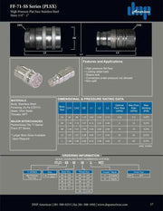 FF-71-SS-06-06N | Snap-Tite 71 Series, 3/8" Nipple Body x 3/8" female NPT, 316 stainless steel