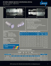 FF-HPG-06-06C-SAE | Flush Face High Pressure with Gray Nickel Plating, 3/8" coupling Body x 3/8" Female SAE Threads