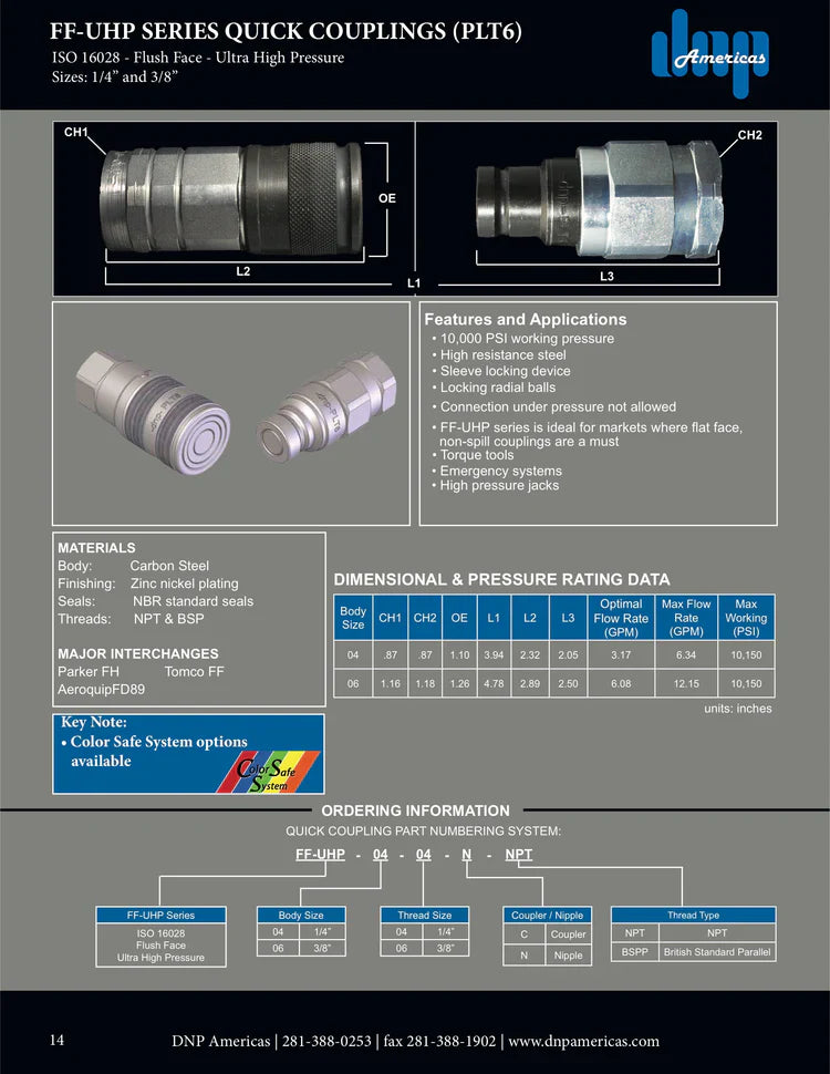 FF-UHP-04-04N | 1/4" Nipple x 1/4" NPT Female