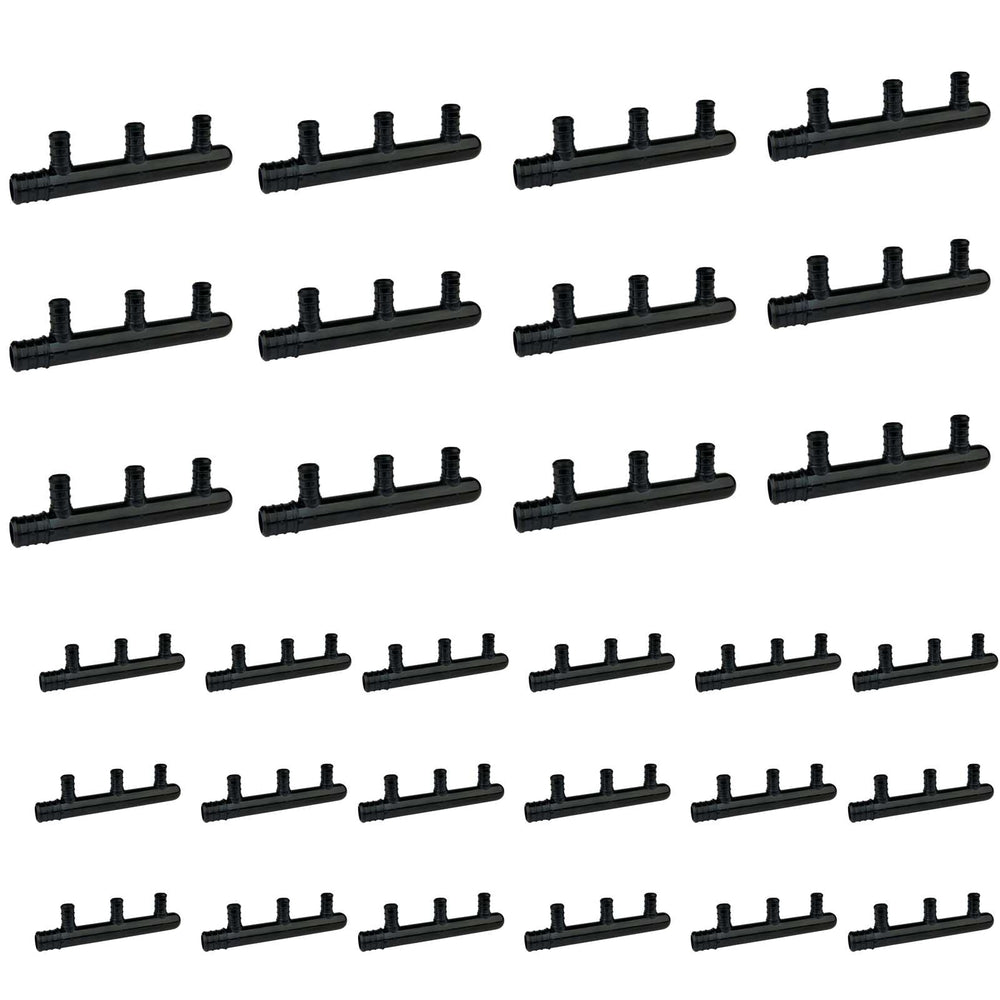 30 Pcs PEX A Expansion 3/4" x 1/2" Closed Manifold (3 port) Wholesale