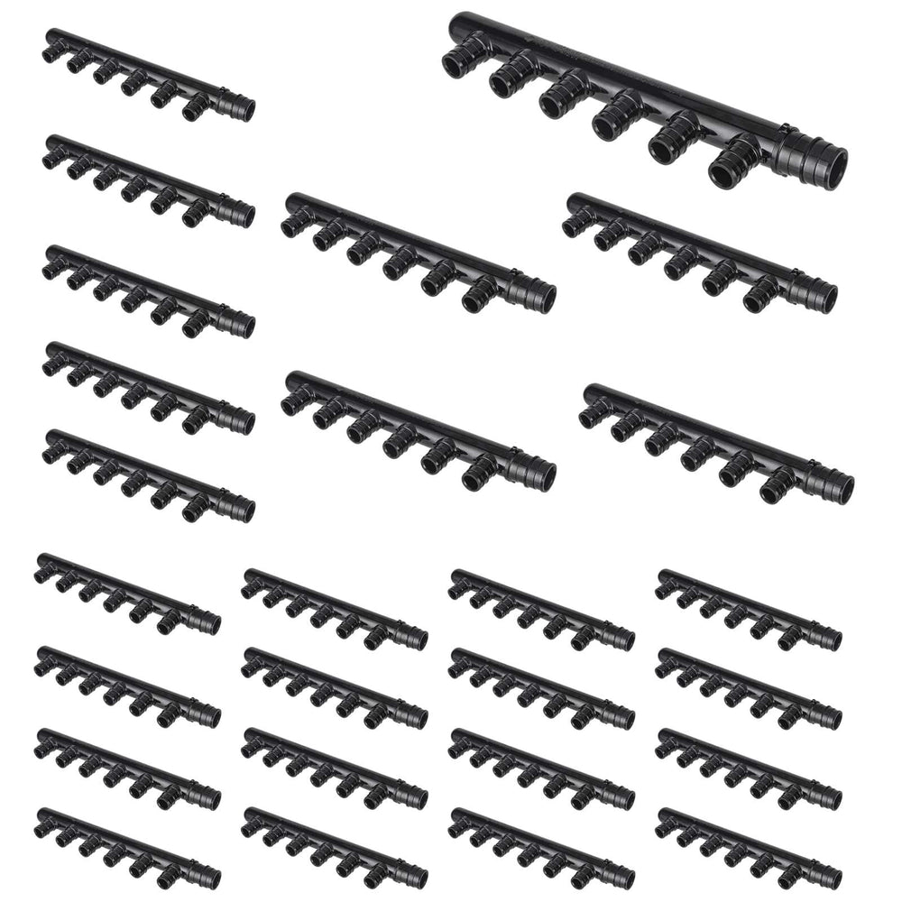 30 Pcs PEX A Expansion 3/4" x 1/2" Closed Manifold (6 port) Wholesale
