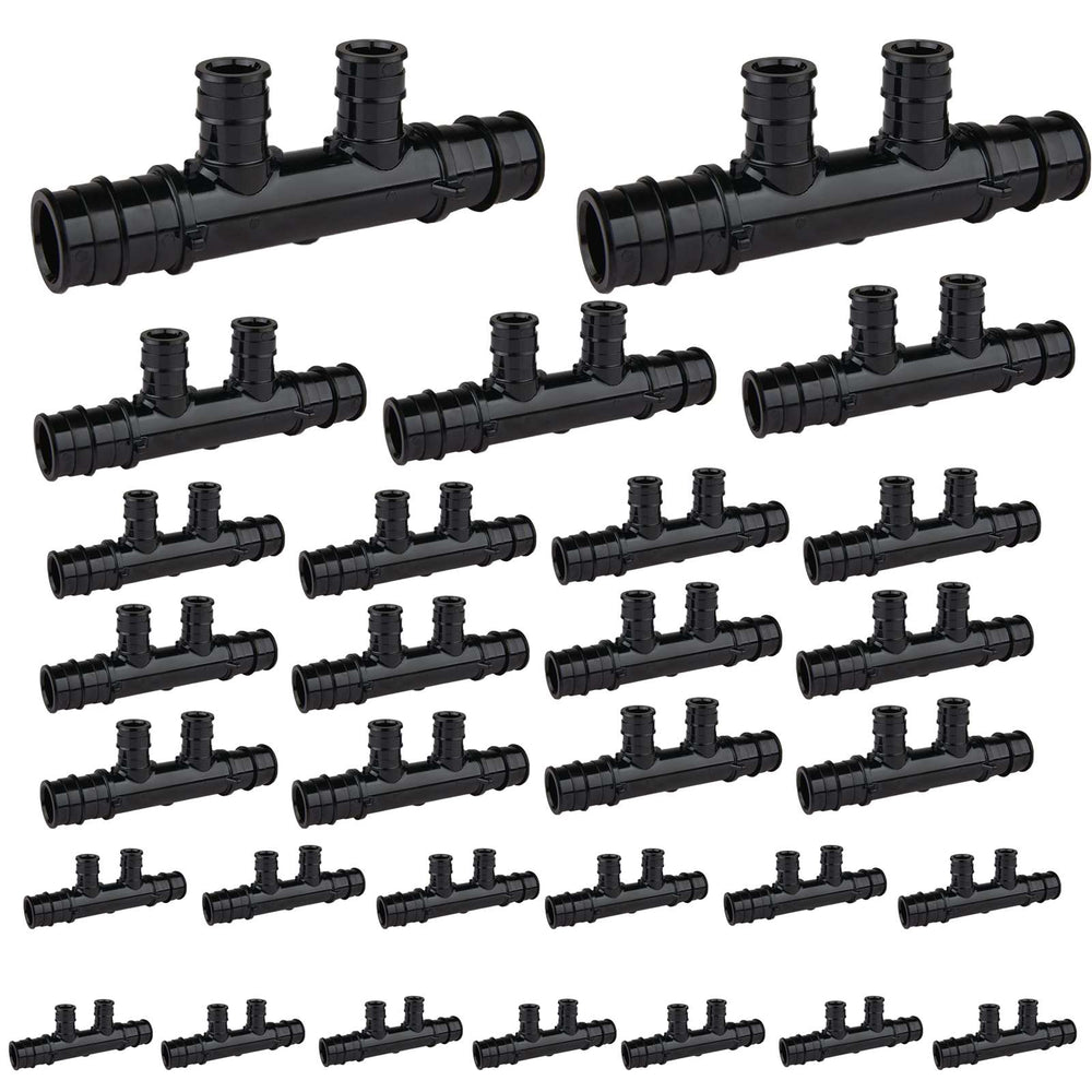 30 Pcs PEX A Expansion 3/4" x 1/2" Open Manifold (2 port) Wholesale