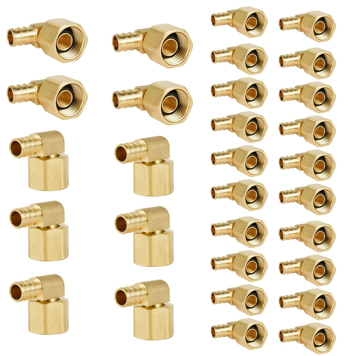 30 Pcs PEX-B Crimp 3/4" PEX x 3/4" Female NPT Metal Swivel Elbow (Lead Free)
