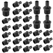 30 Pcs PEX-B Crimp 3/4" x 1/2" Male Adapter