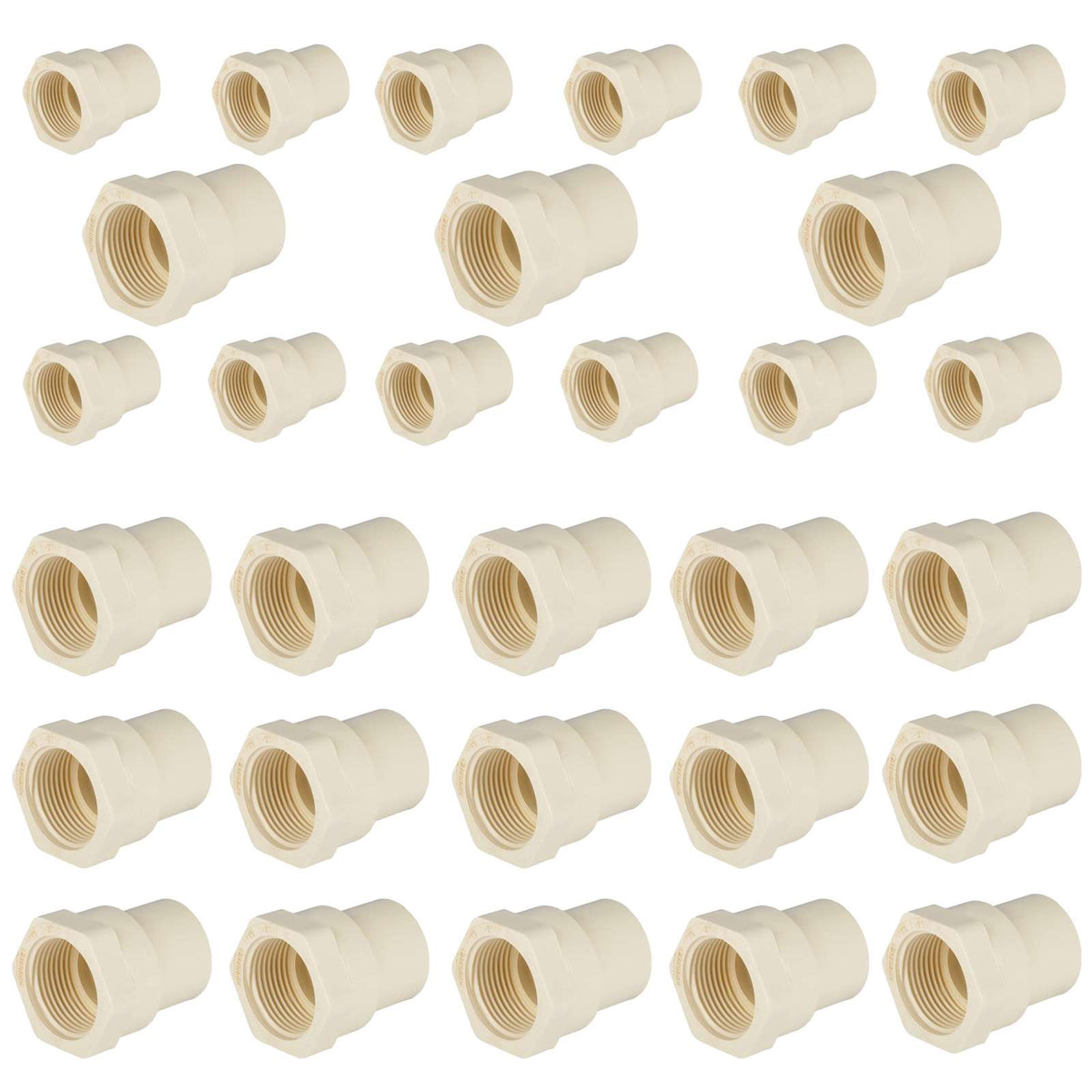 30 Pcs 1" CTS CPVC Female Adapter w/Gasket (Socket x FIP)