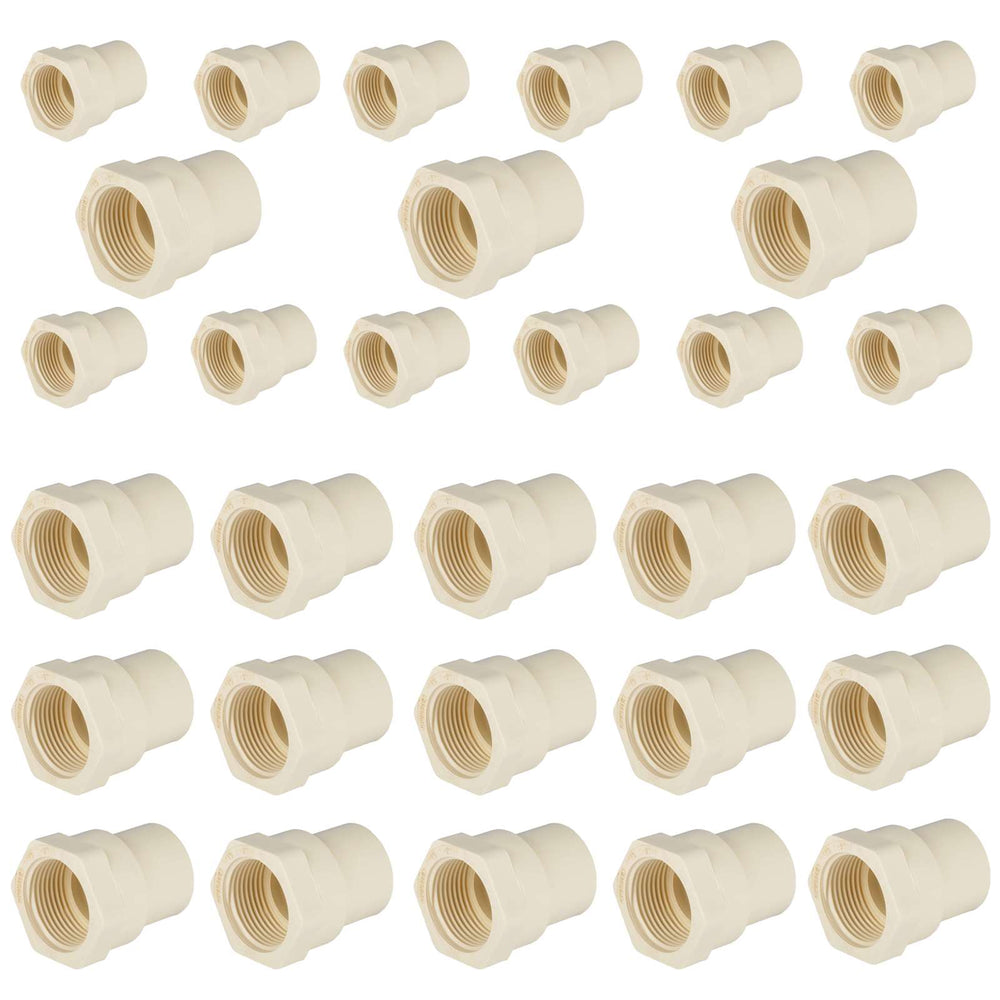 30 Pcs 3/4" CTS CPVC Female Adapter w/Gasket (Socket x FIP)