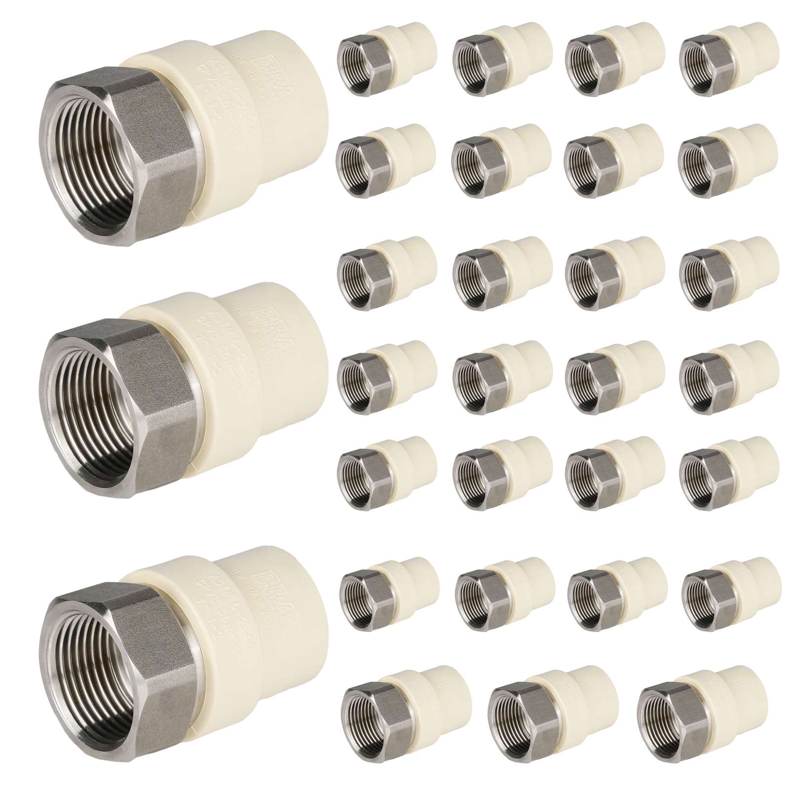 30 Pcs 1" CPVC x Female Stainless Steel Adapter (Lead Free)