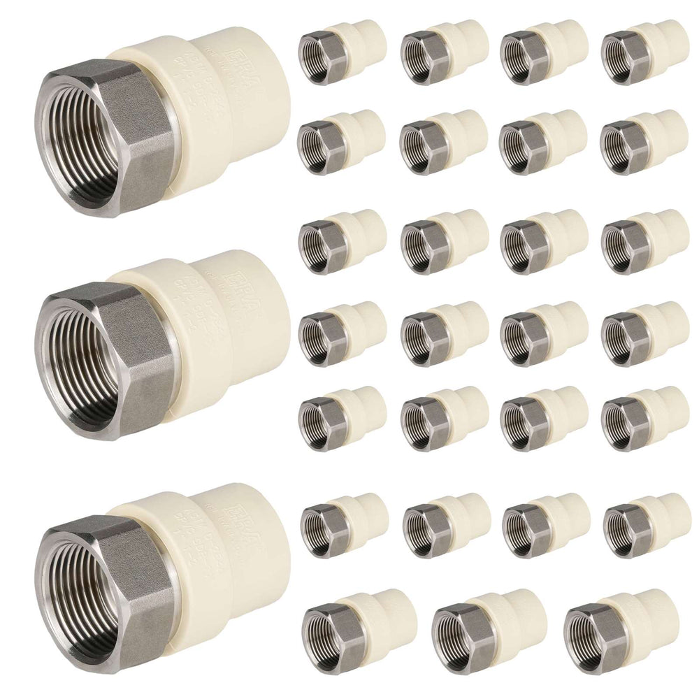 30 Pcs 1/2" CPVC x Female Stainless Steel Adapter (Lead Free)