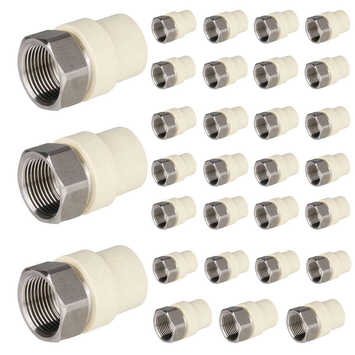 30 Pcs 1/2" CPVC x Female Stainless Steel Adapter (Lead Free)