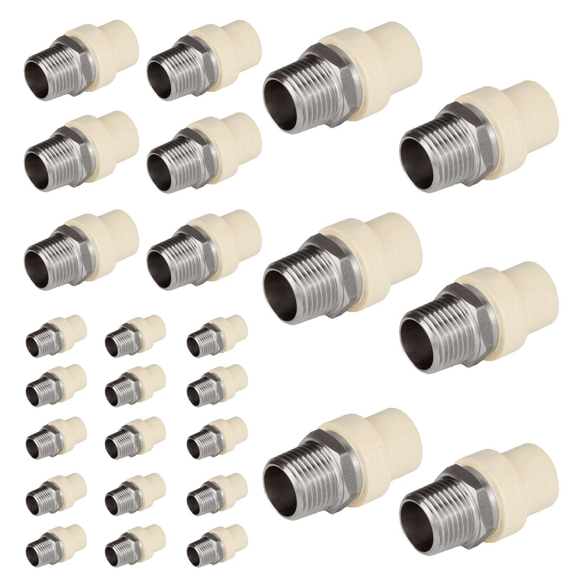 30 Pcs 3/4" CPVC x Male Stainless Steel Adapter (Lead Free)