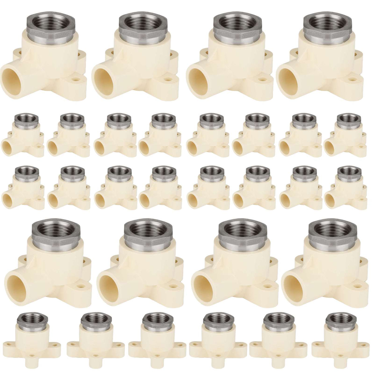 30 Pcs 1/2" CPVC x Female NPT (Stainless Steel) Drop-Ear Elbow